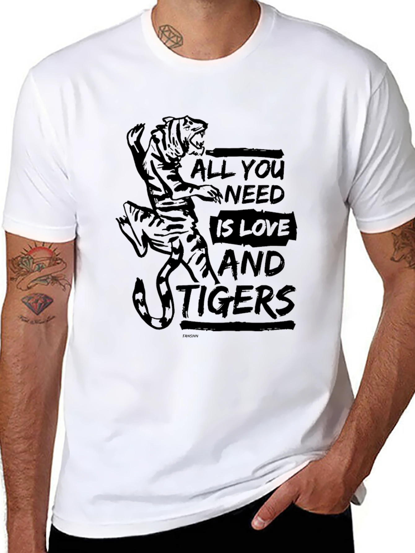 All You Need Is Love And Tigers Black T-Shirt