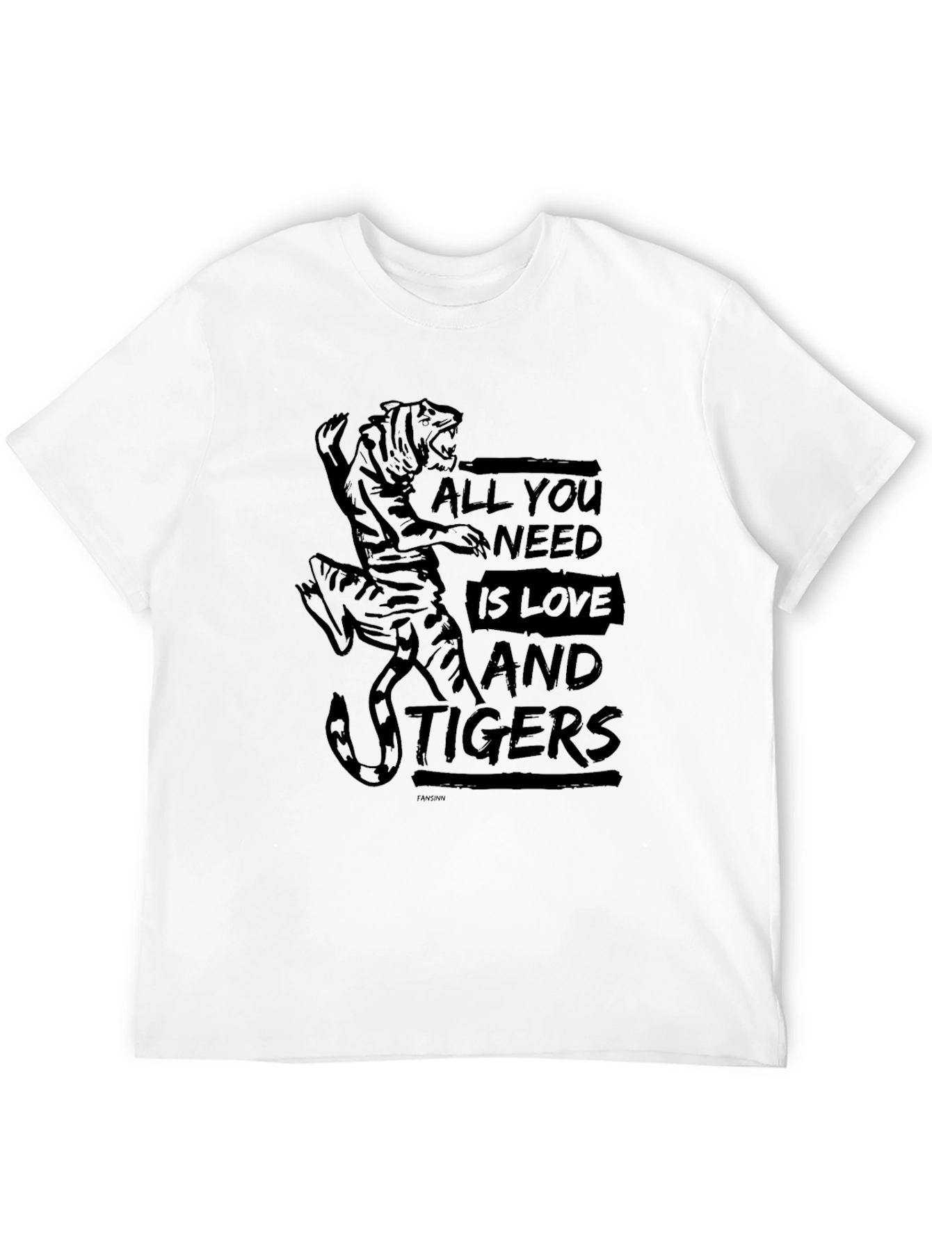 All You Need Is Love And Tigers Black T-Shirt