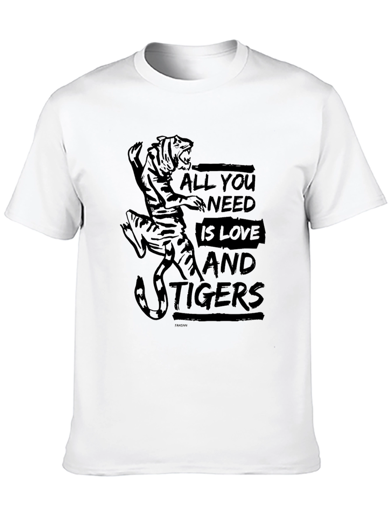 All You Need Is Love And Tigers Black T-Shirt