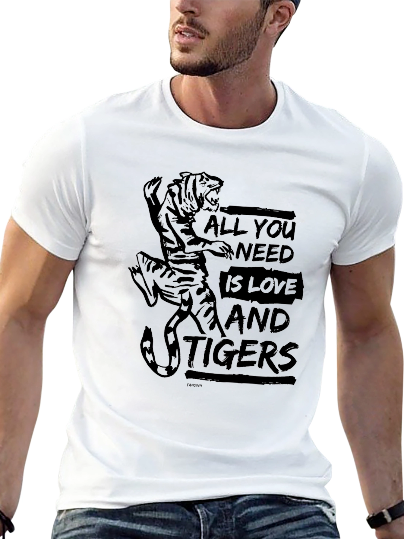 All You Need Is Love And Tigers Black T-Shirt