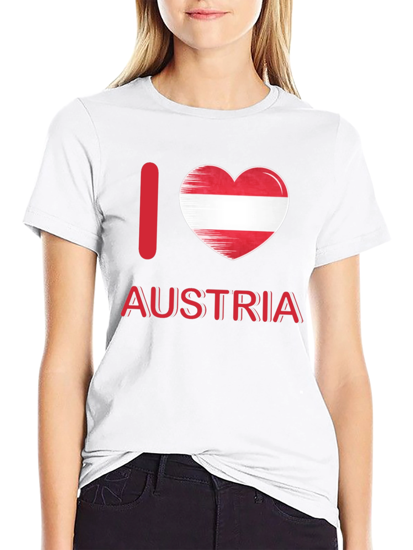 I Love Austria T-Shirt Austrian Flag Heart Design