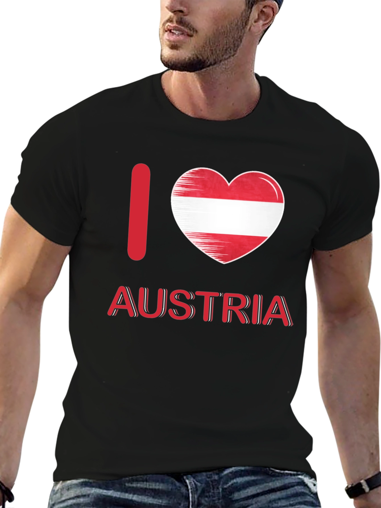 I Love Austria T-Shirt Austrian Flag Heart Design