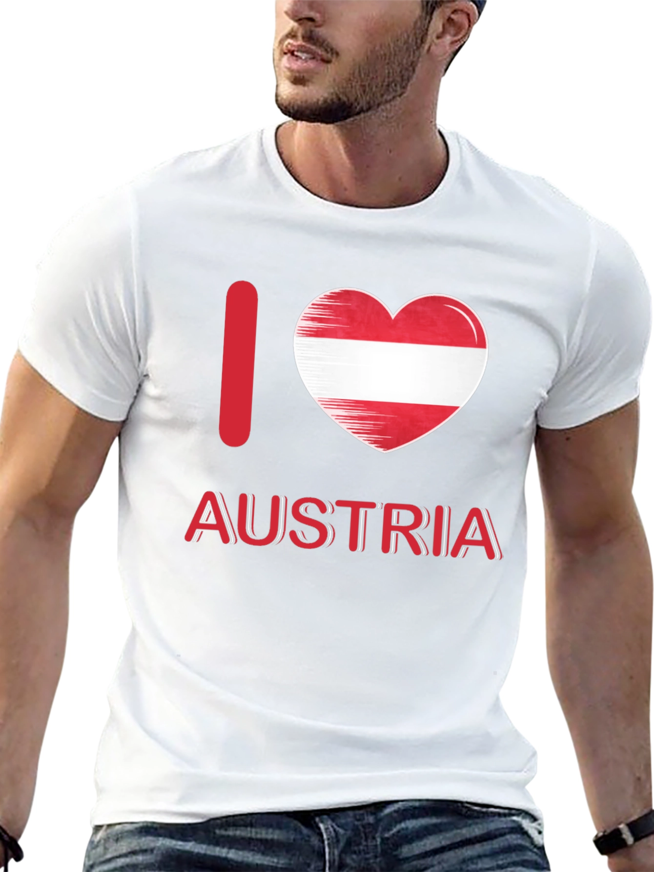 I Love Austria T-Shirt Austrian Flag Heart Design