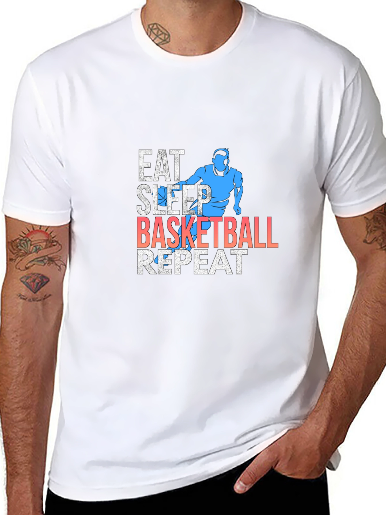 Eat Sleep Basketball Repeat Graphic Tee