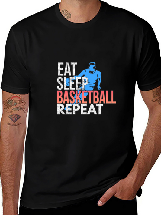 Eat Sleep Basketball Repeat Graphic Tee