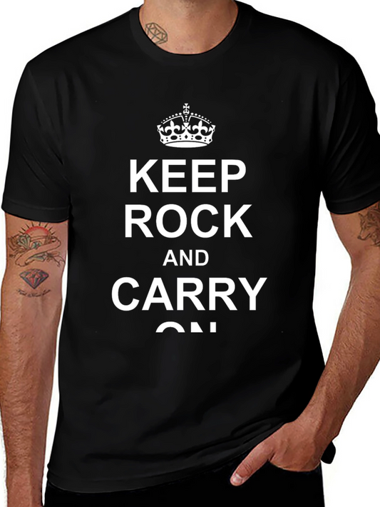 Keep Rock and Carry On Black T-Shirt