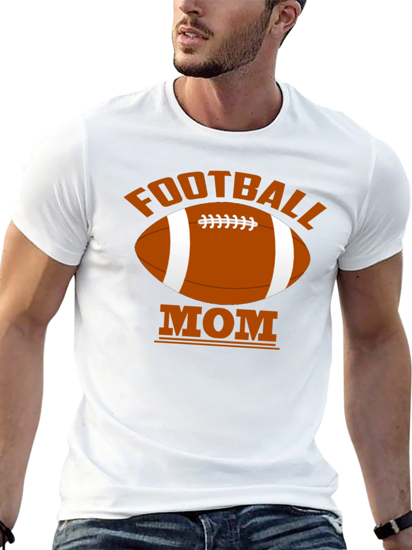 Football Mom Black T-Shirt