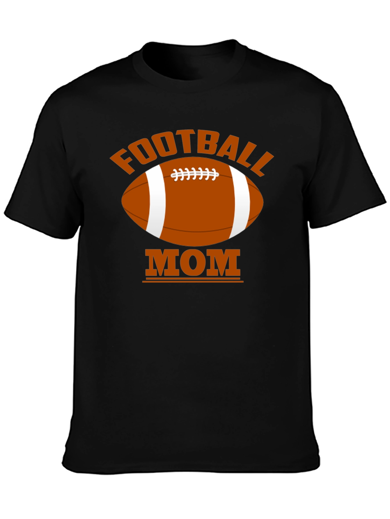 Football Mom Black T-Shirt