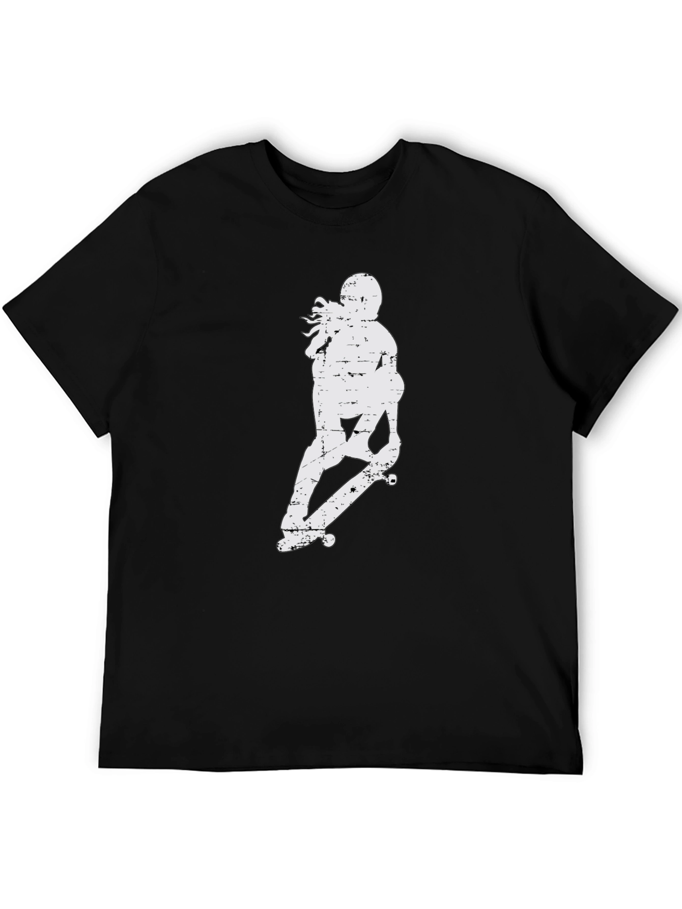 Skateboarder Graphic Tee - Casual Black T-Shirt