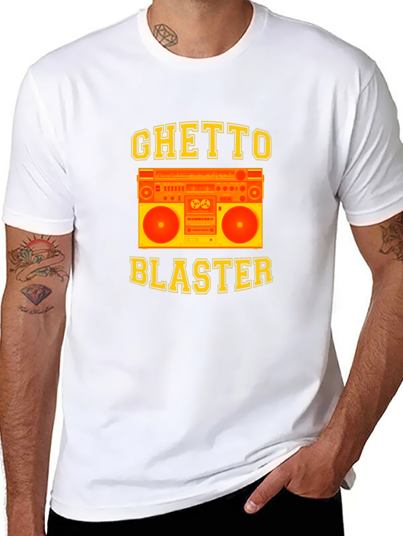 Ghetto Blaster Graphic Tee - Retro Boombox Design