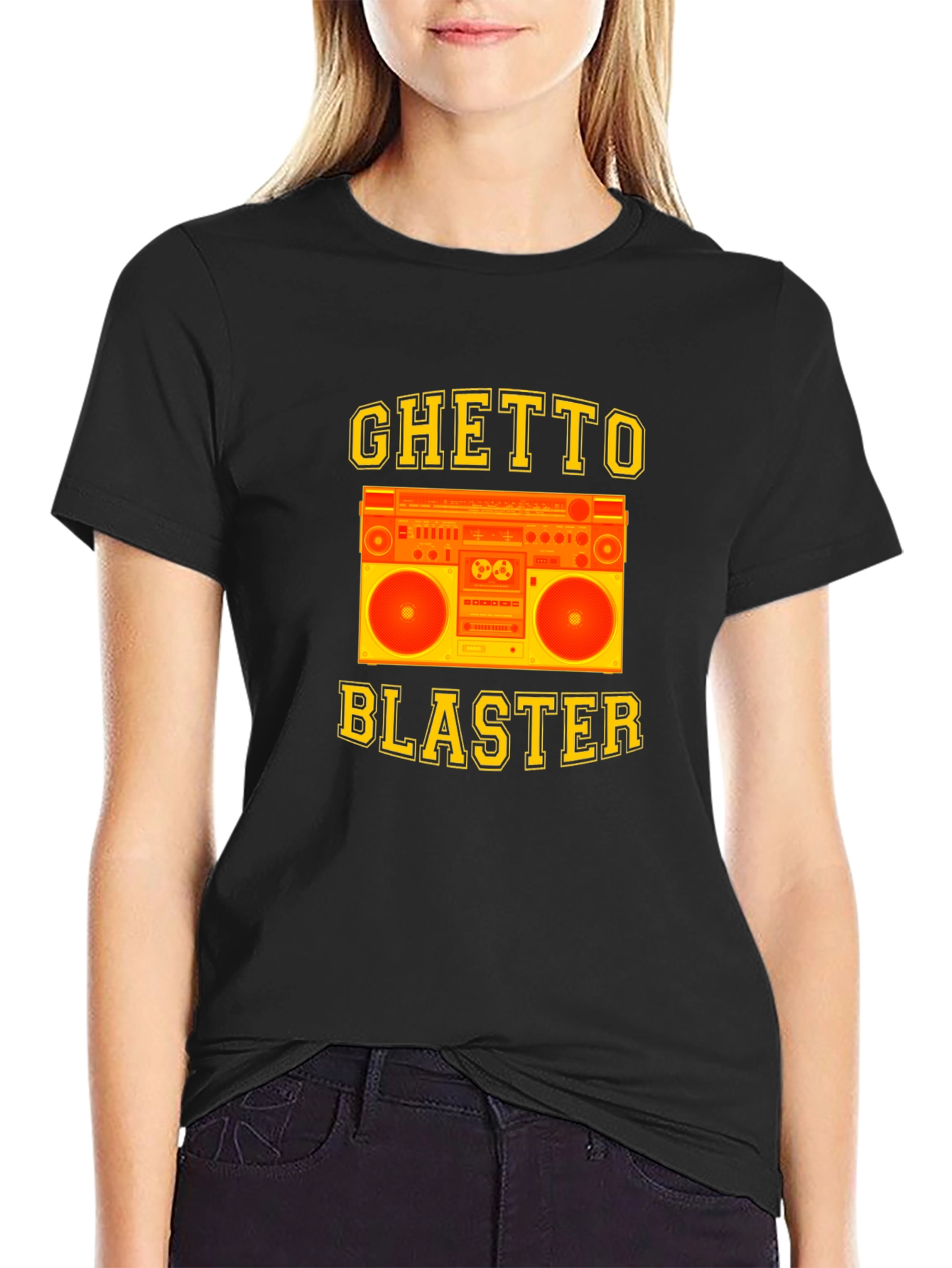 Ghetto Blaster Graphic Tee - Retro Boombox Design