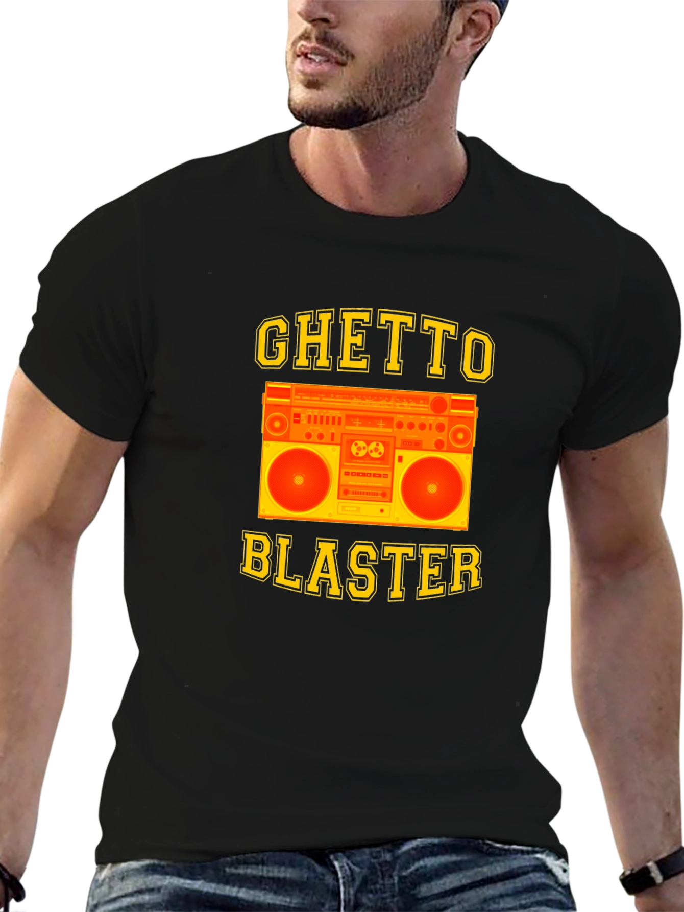 Ghetto Blaster Graphic Tee - Retro Boombox Design