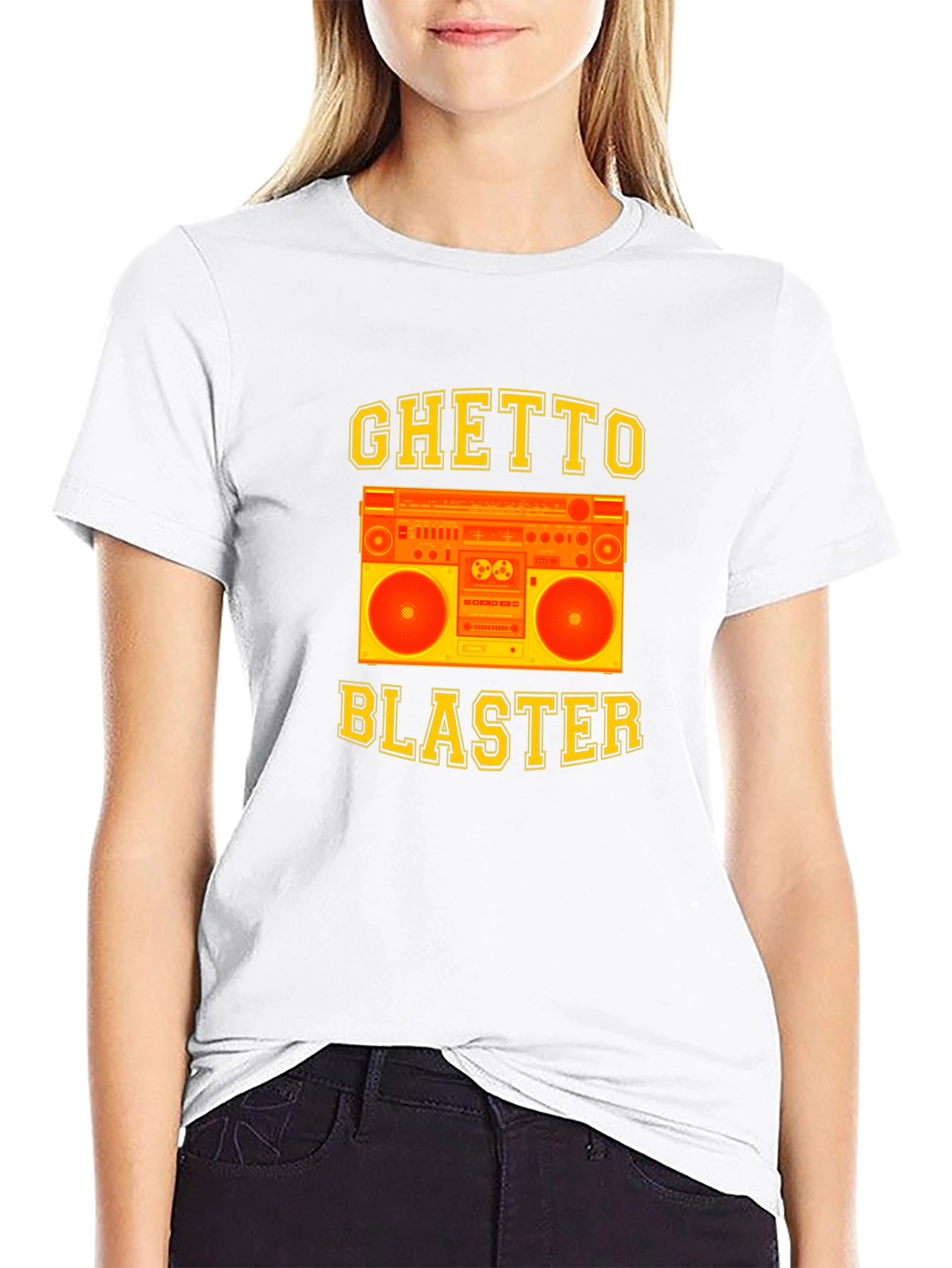 Ghetto Blaster Graphic Tee - Retro Boombox Design