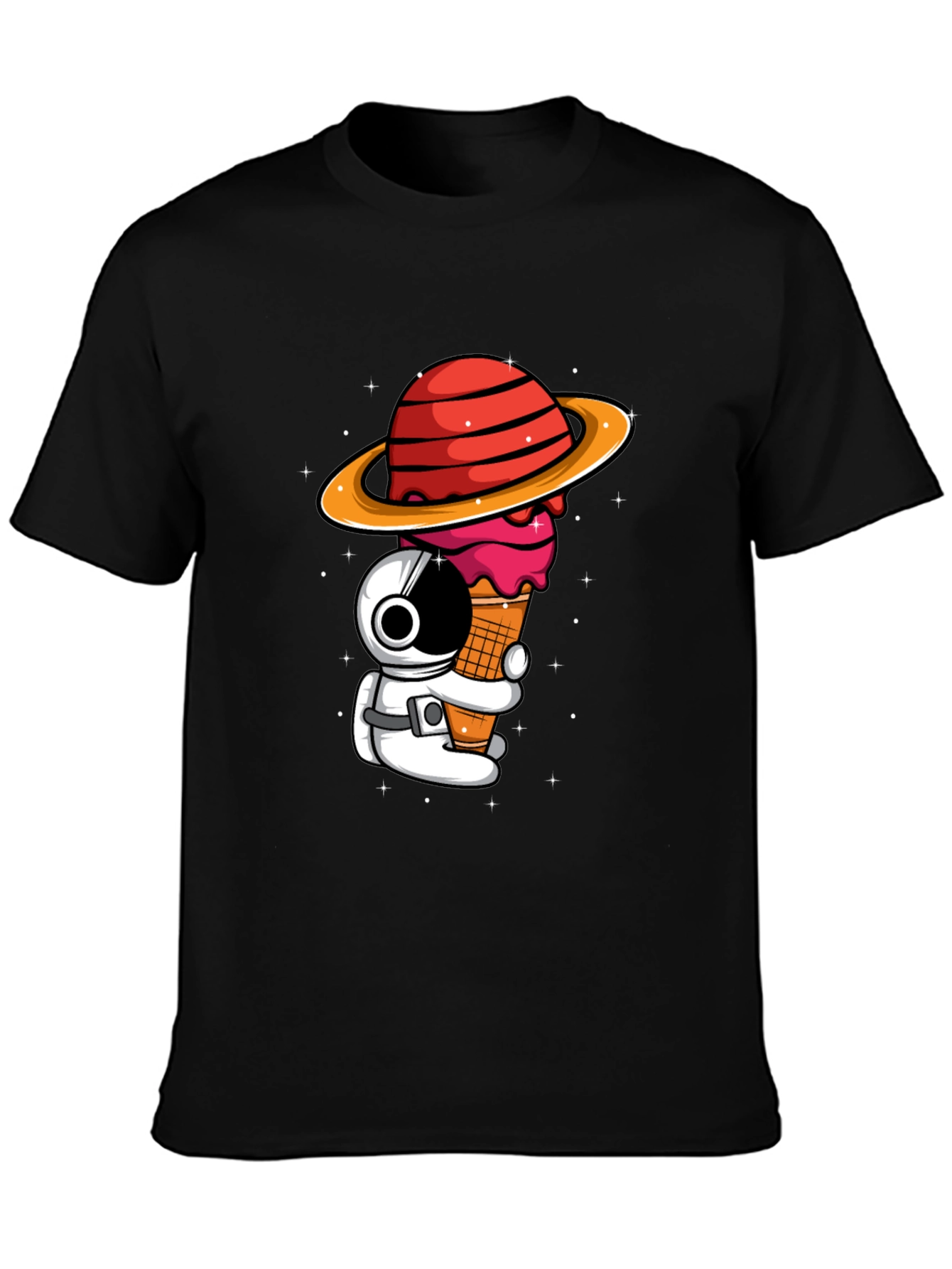 Astronaut Ice Cream Planet Graphic T-Shirt