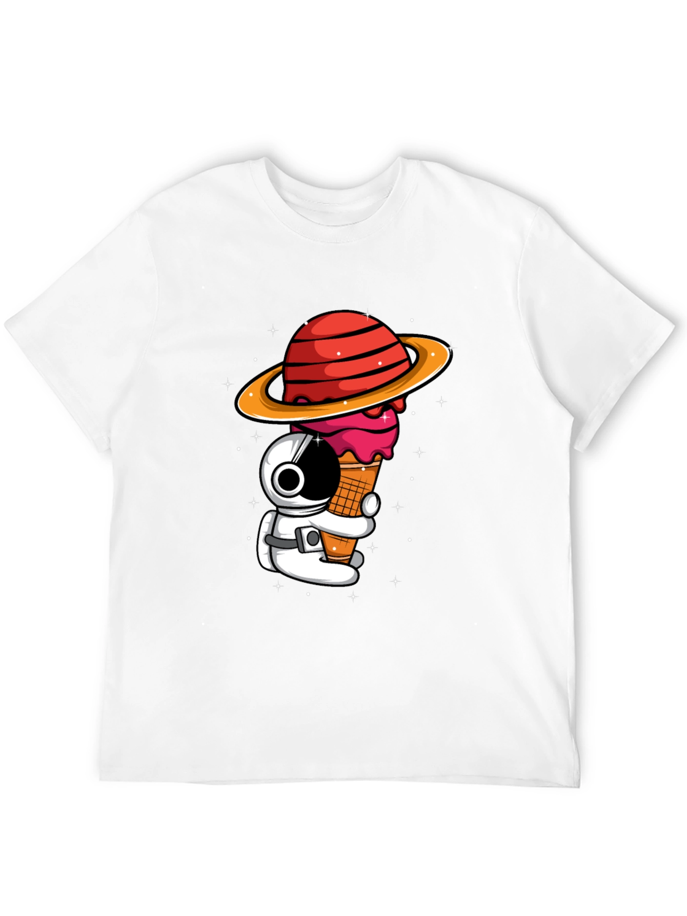 Astronaut Ice Cream Planet Graphic T-Shirt
