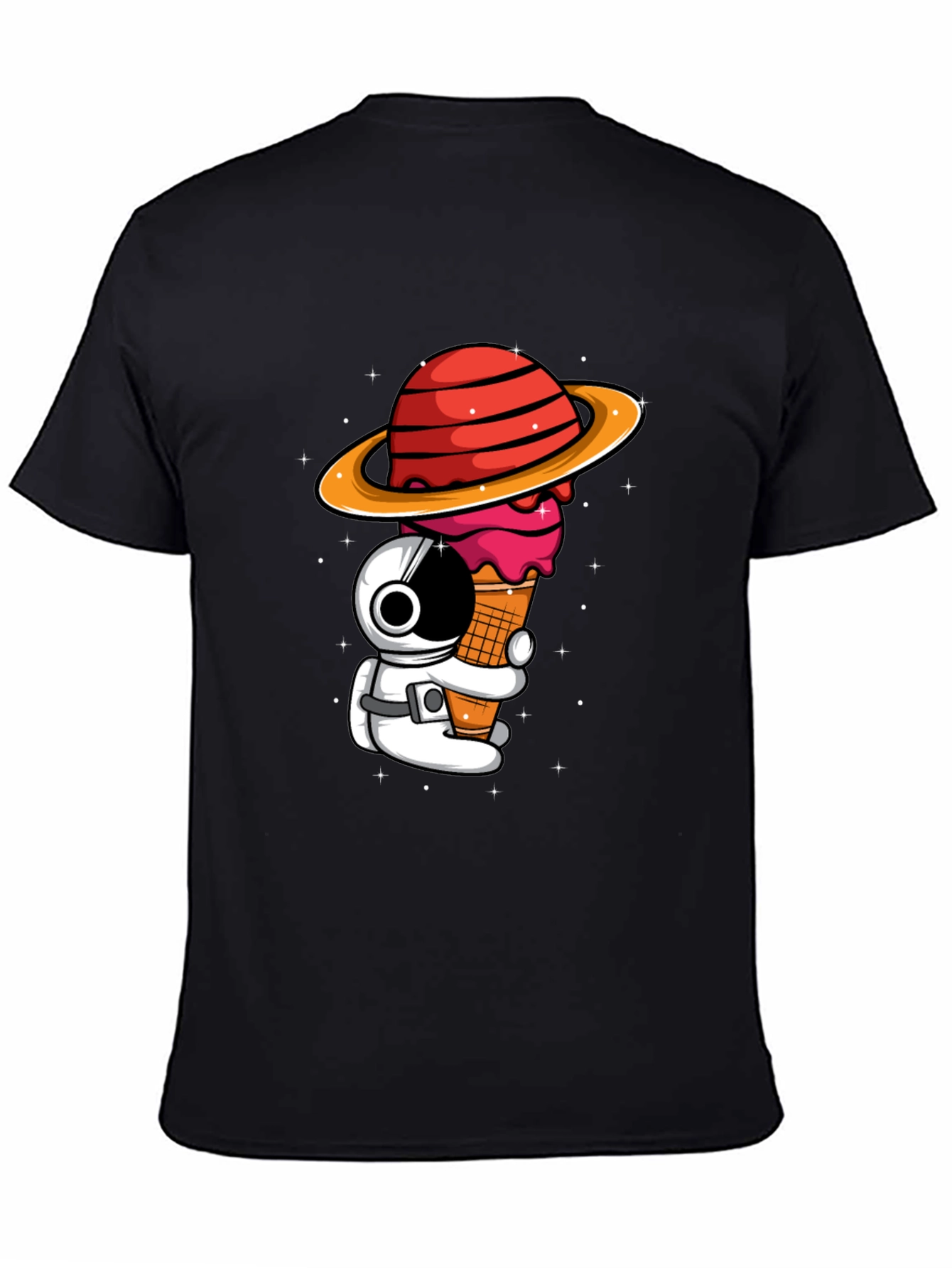 Astronaut Ice Cream Planet Graphic T-Shirt