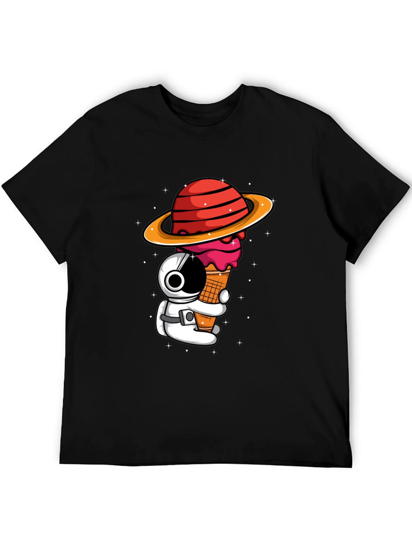 Astronaut Ice Cream Planet Graphic T-Shirt