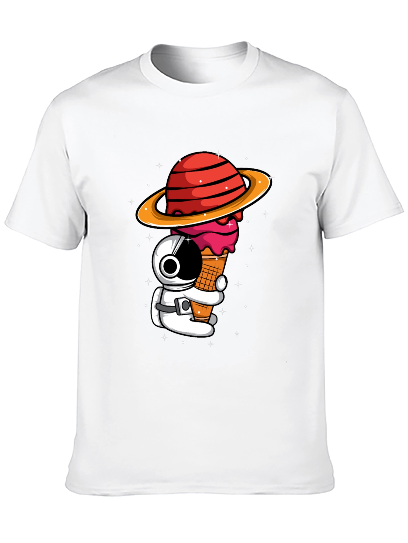 Astronaut Ice Cream Planet Graphic T-Shirt