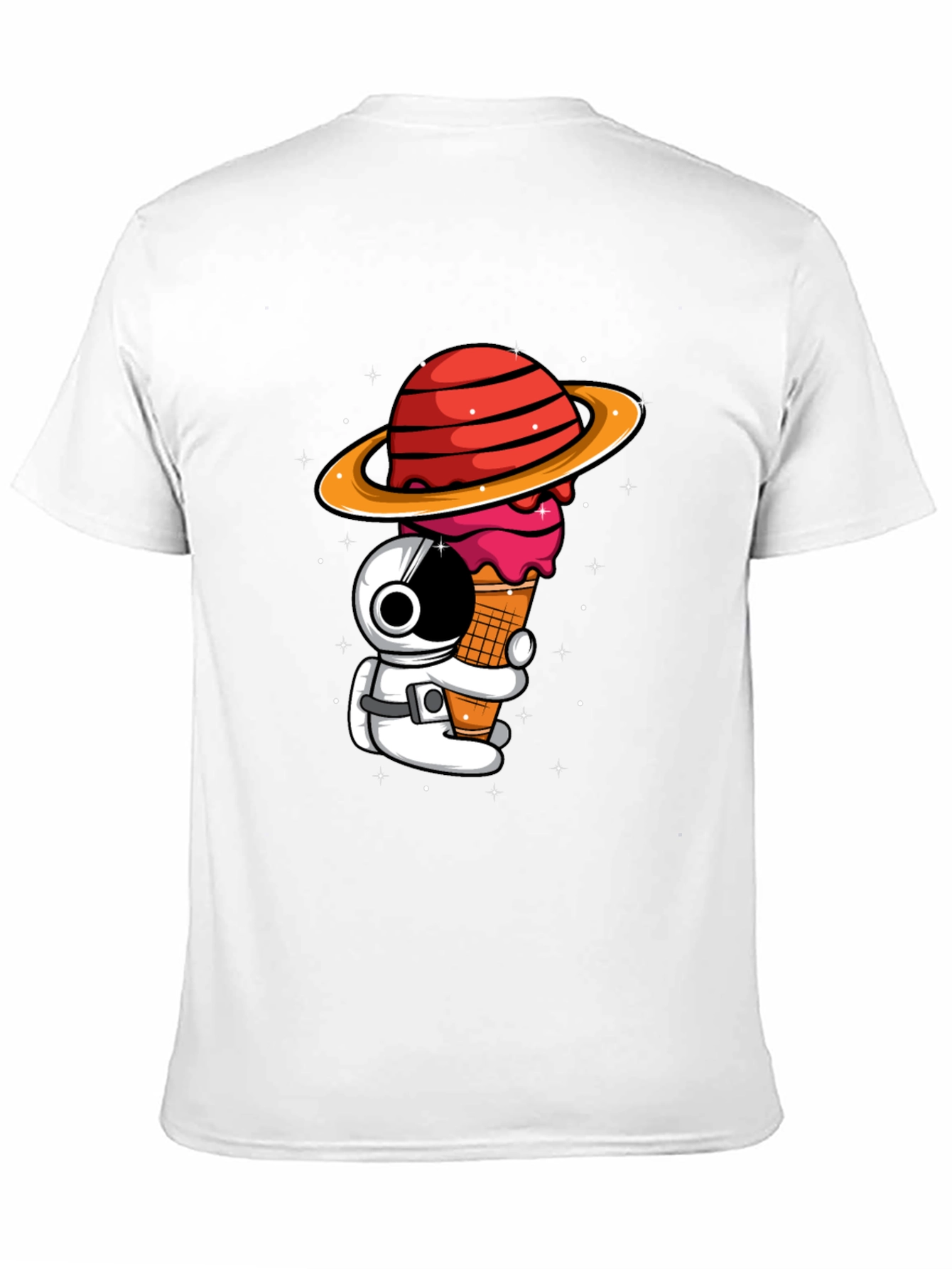 Astronaut Ice Cream Planet Graphic T-Shirt
