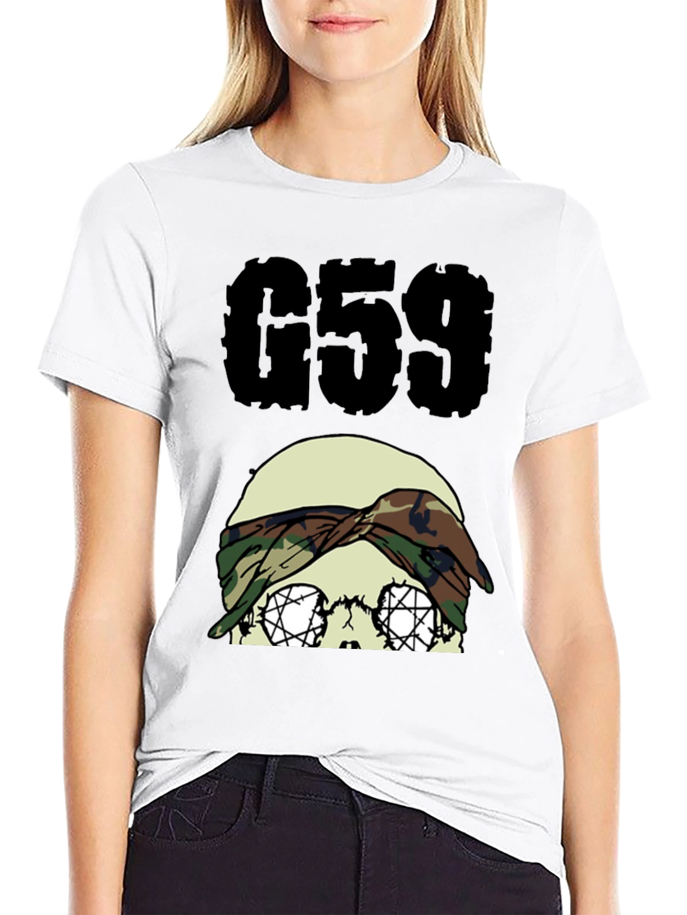 G59 Skull Camo Bandana Graphic Tee