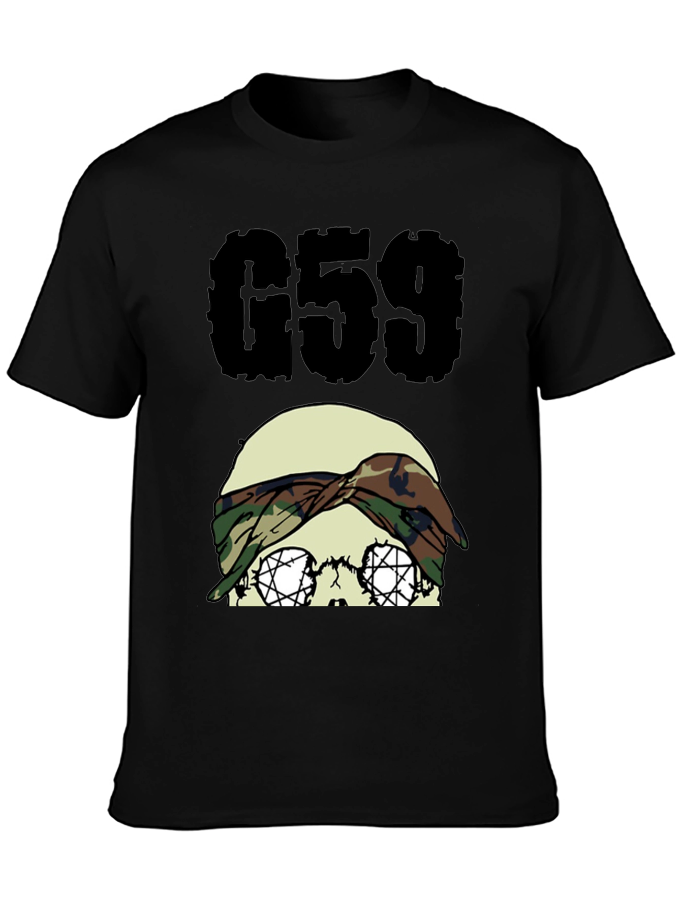 G59 Skull Camo Bandana Graphic Tee