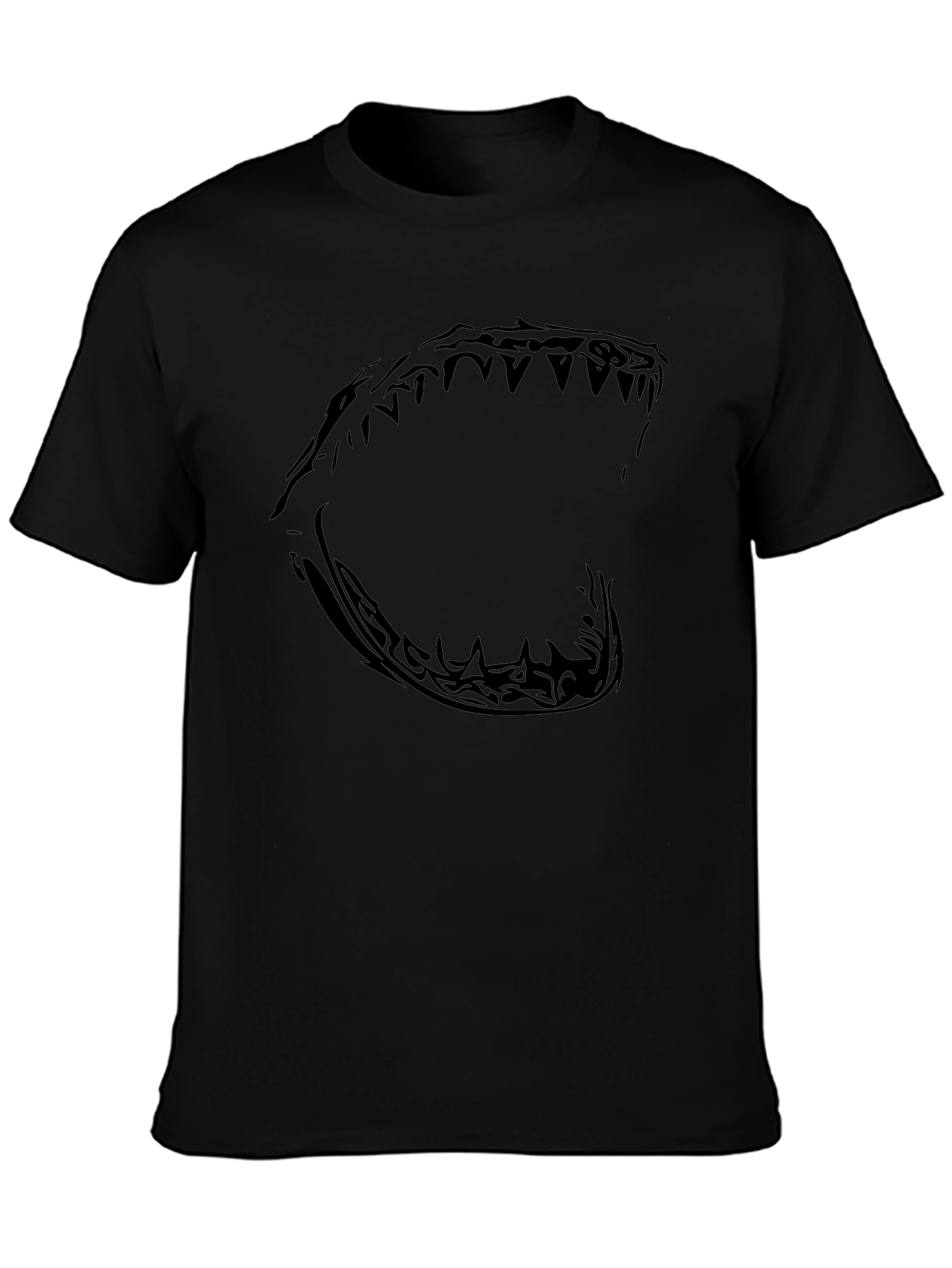 Mens Black Shark Jaw Graphic Tee