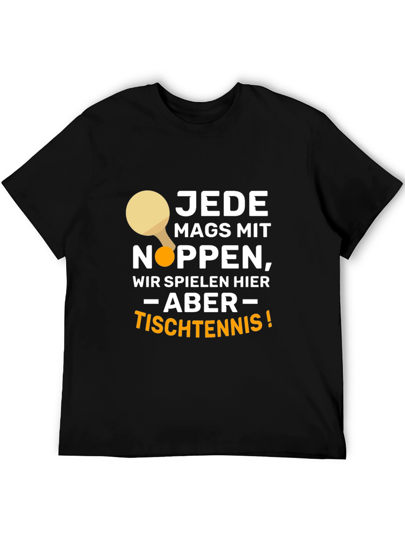 Funny Table Tennis Player Black T-Shirt