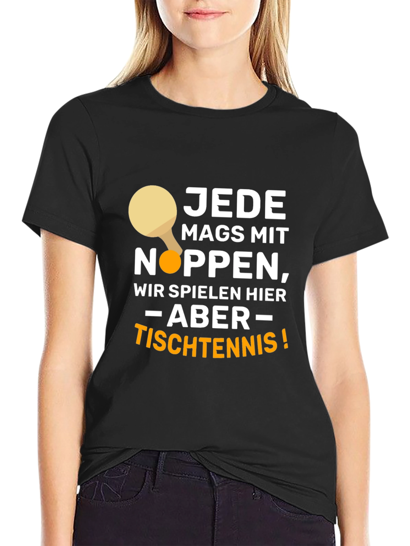 Funny Table Tennis Player Black T-Shirt