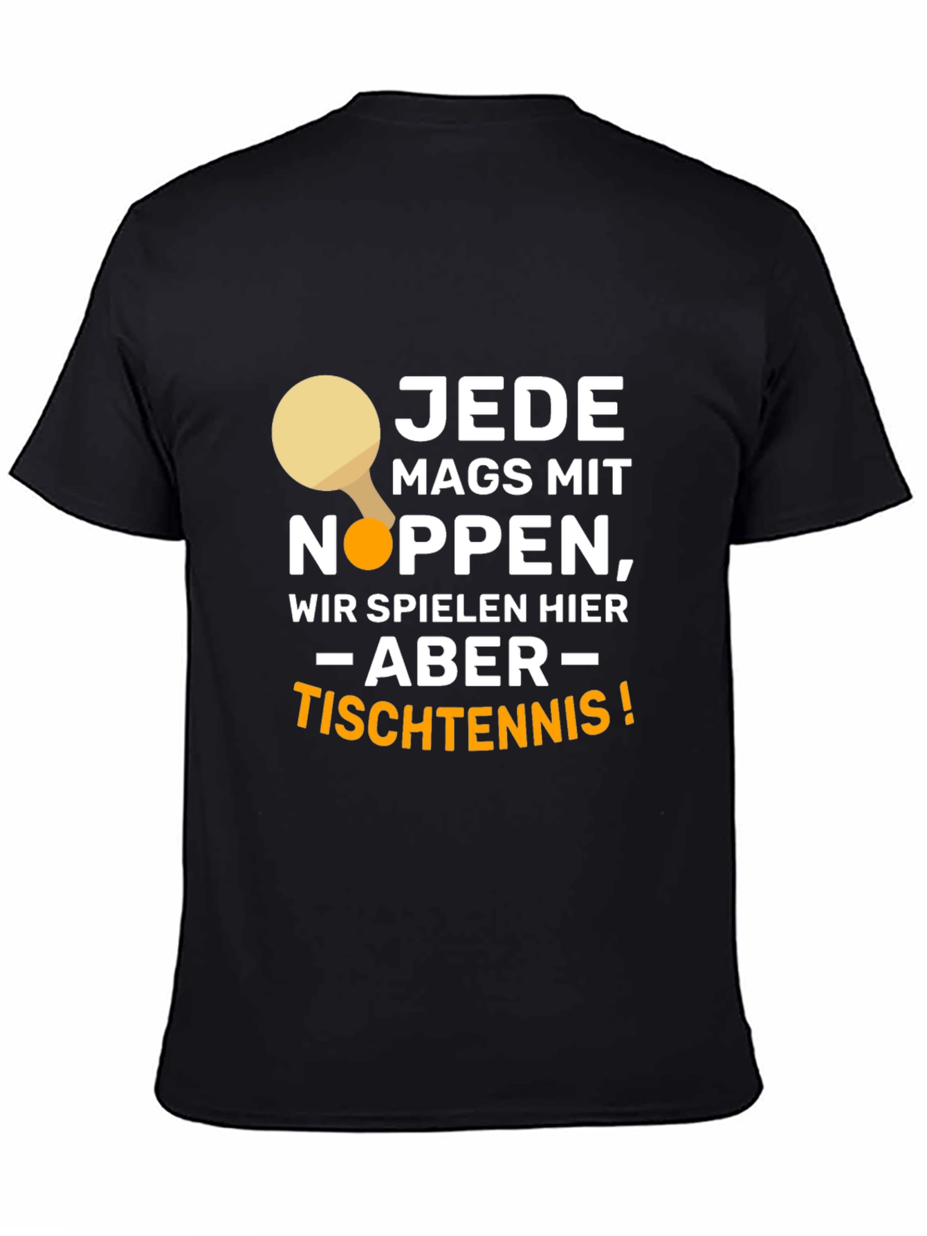 Funny Table Tennis Player Black T-Shirt