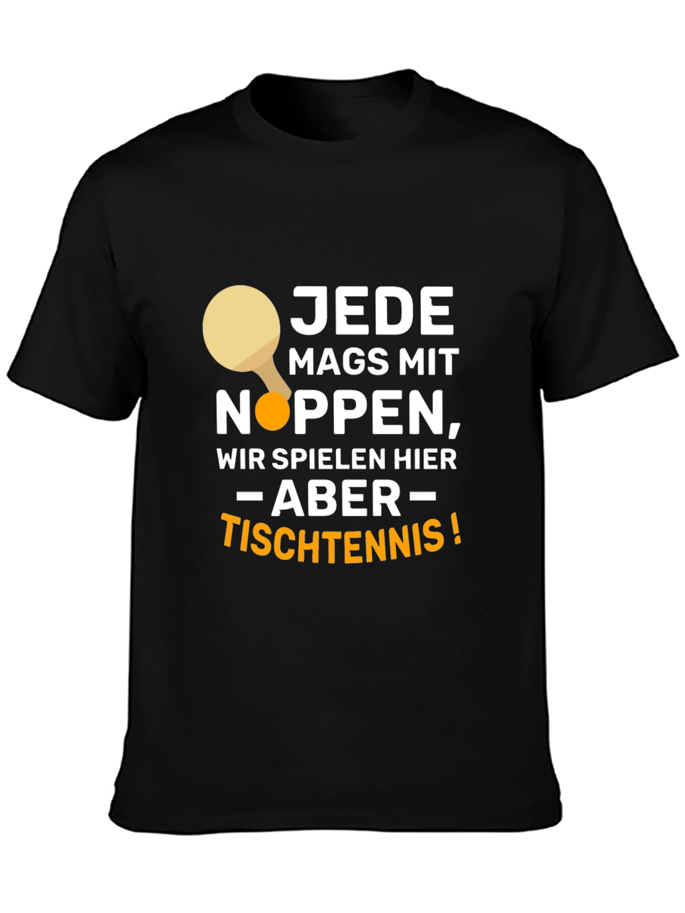 Funny Table Tennis Player Black T-Shirt