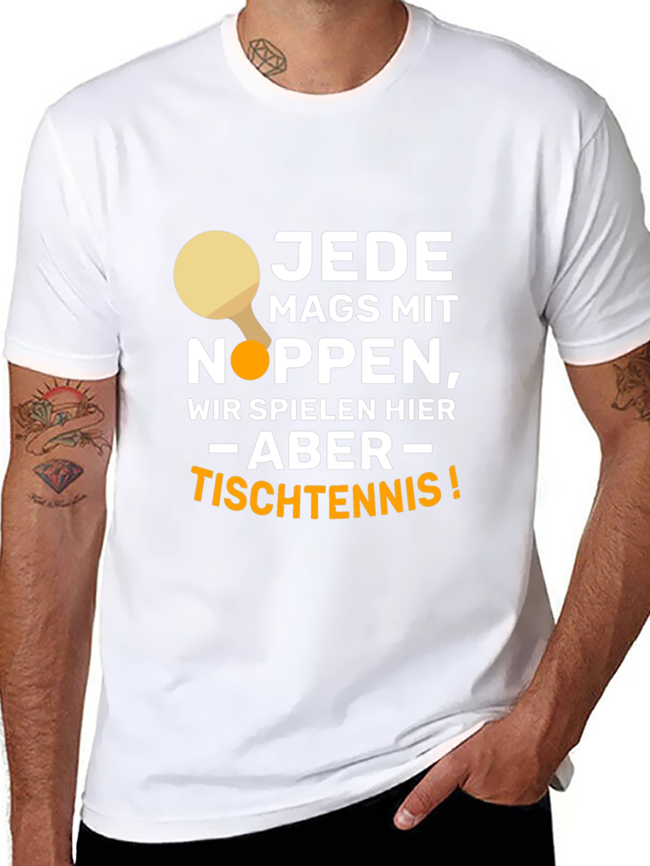 Funny Table Tennis Player Black T-Shirt