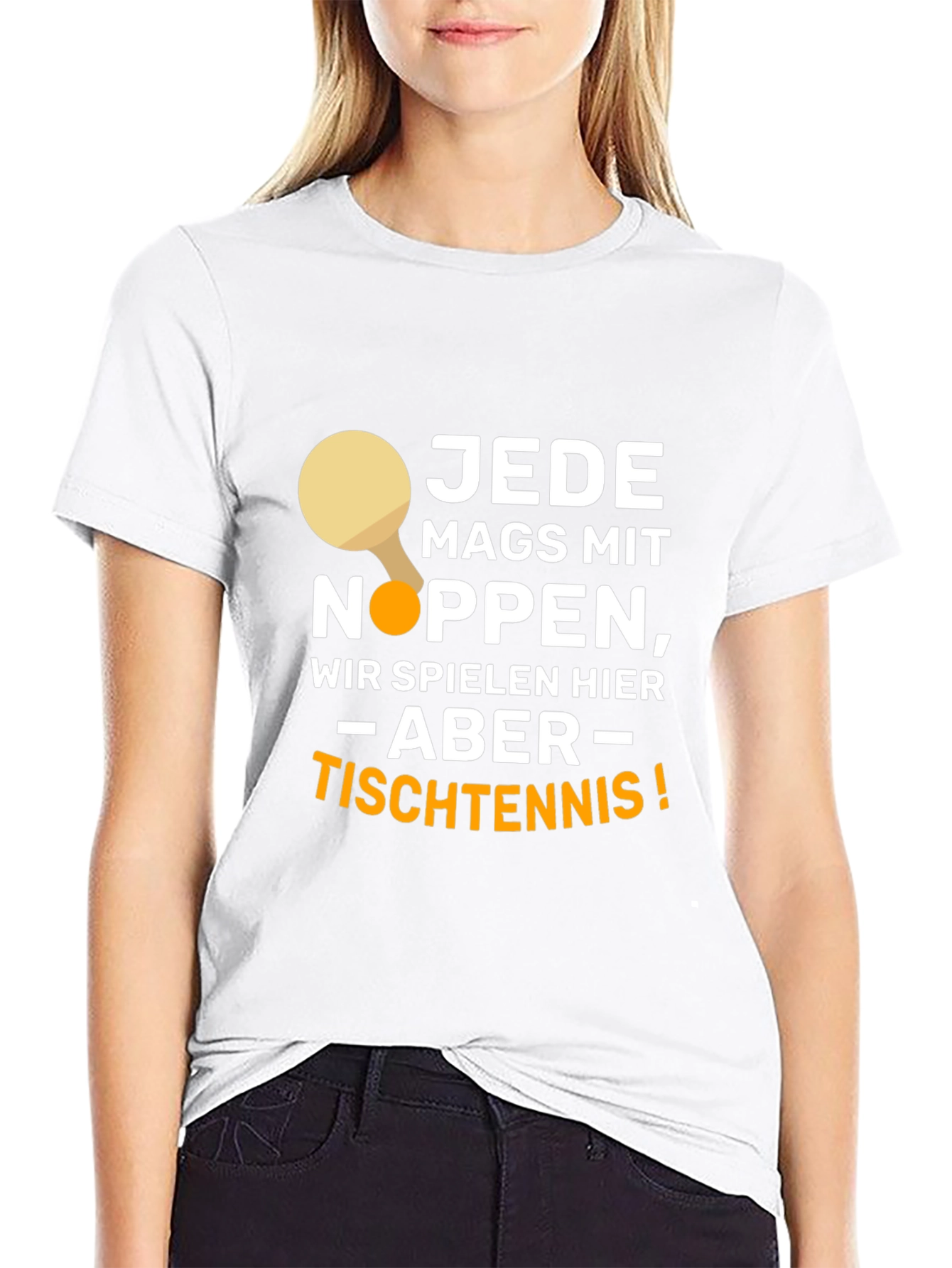 Funny Table Tennis Player Black T-Shirt