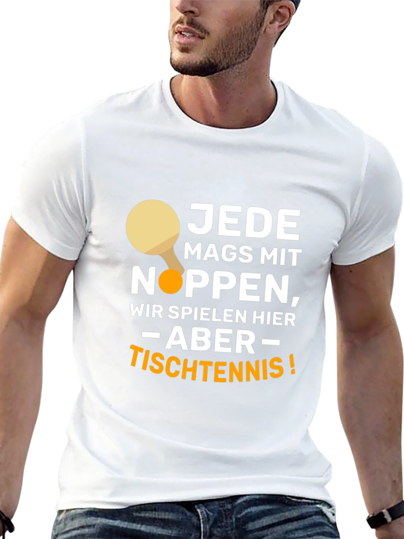 Funny Table Tennis Player Black T-Shirt