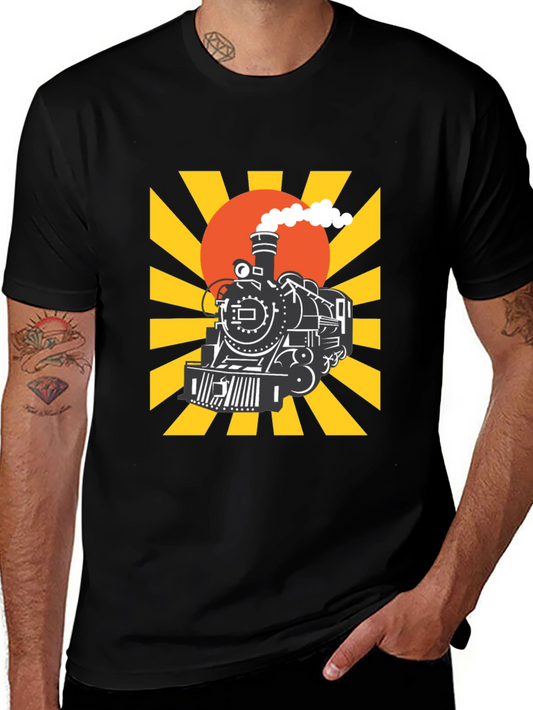 Train Graphic Tee - Retro Style
