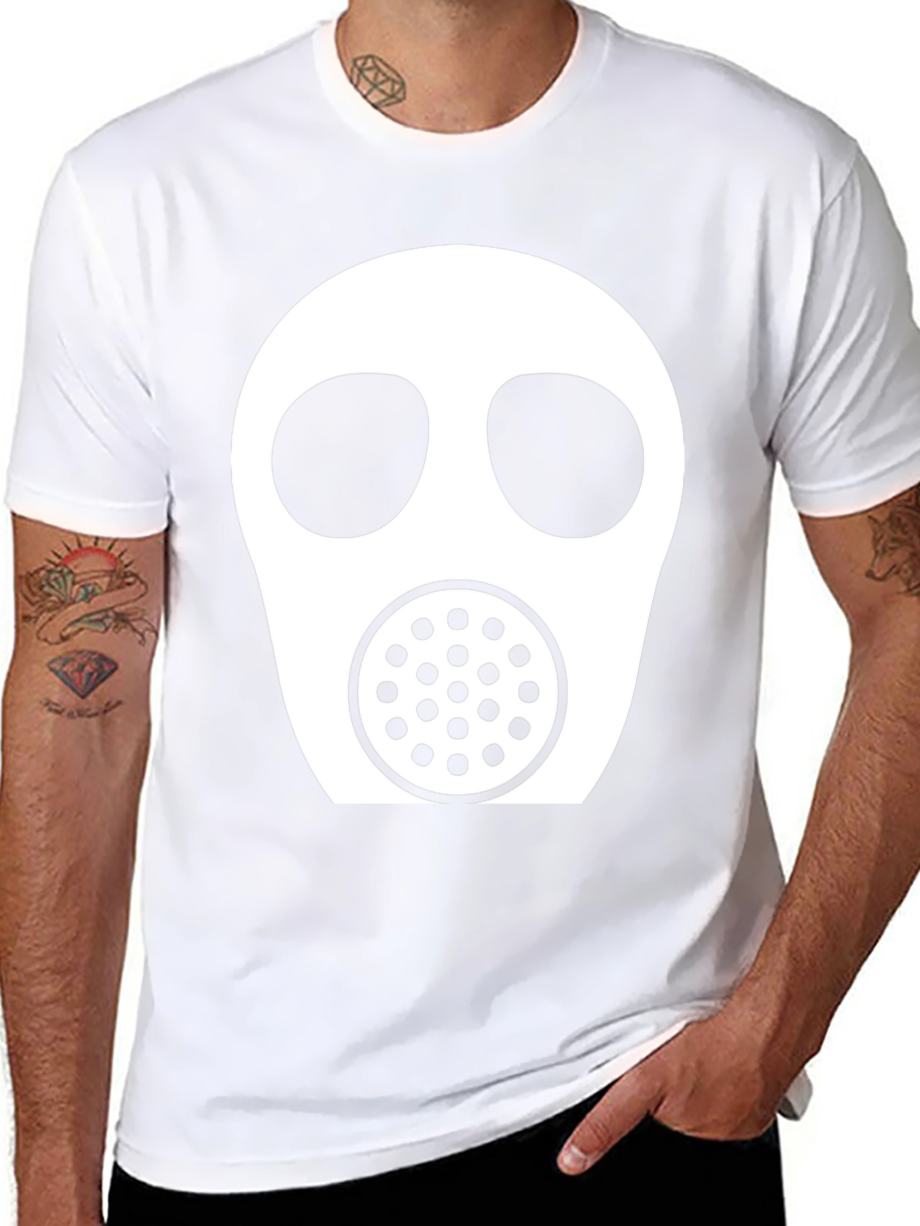 Gas Mask Graphic Tee - Black Casual T-Shirt