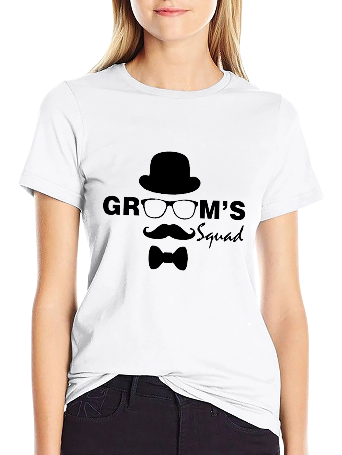 Grooms Squad Graphic Black T-Shirt