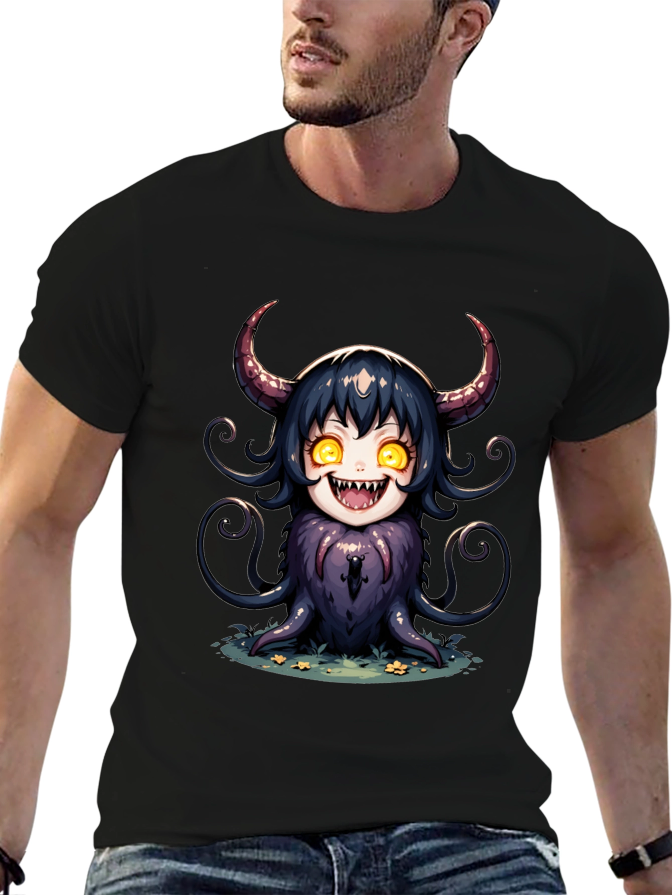 Anime Devil Girl Graphic Tee - Unique Design