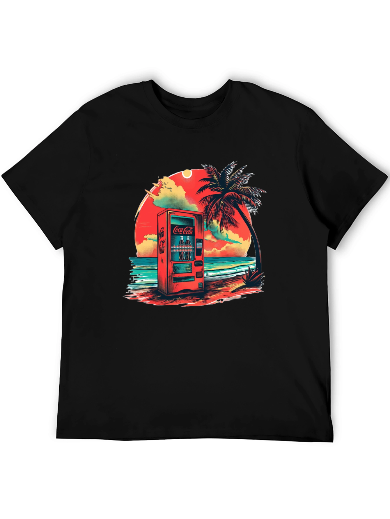 Retro Coca-Cola Beach Vending Machine T-Shirt