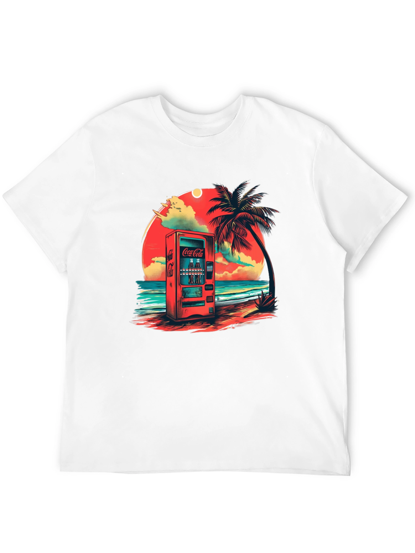Retro Coca-Cola Beach Vending Machine T-Shirt