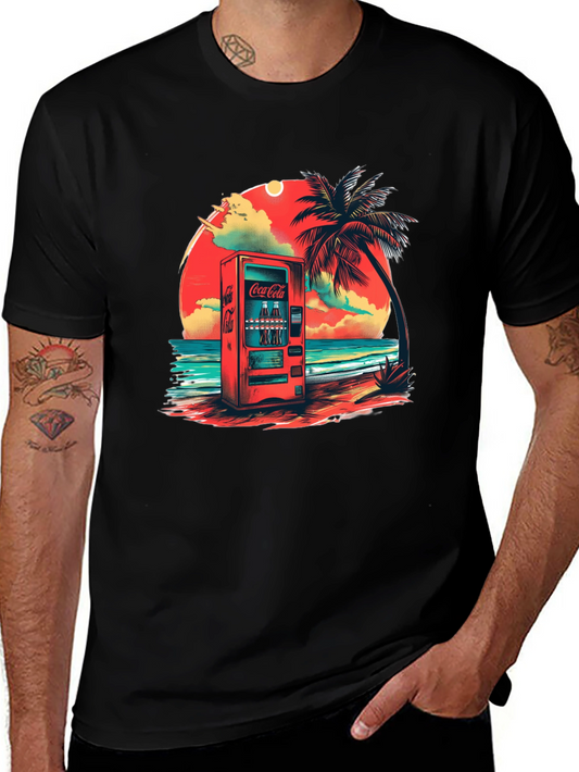 Retro Coca-Cola Beach Vending Machine T-Shirt