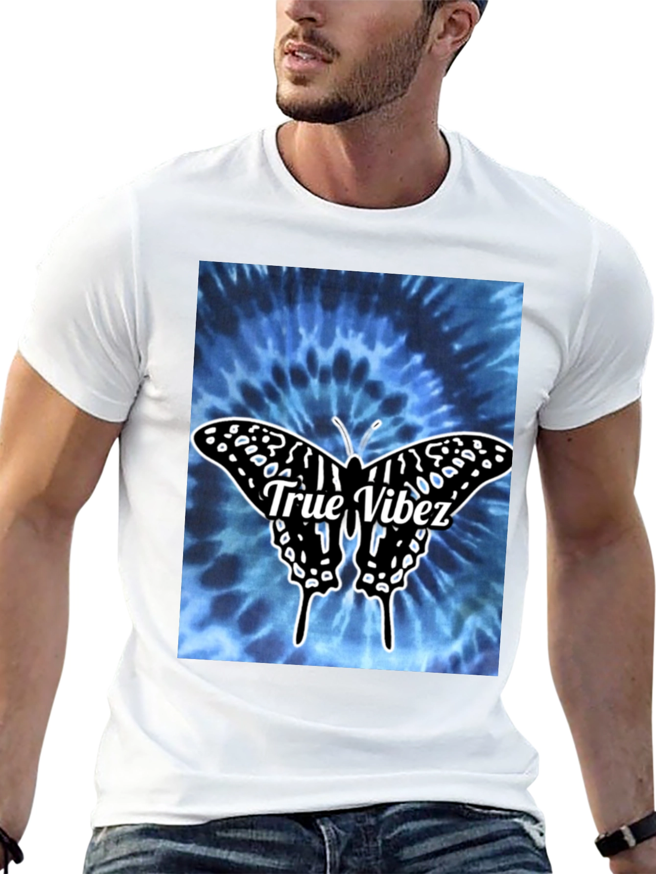 True Vibez Butterfly Tie-Dye Graphic Tee