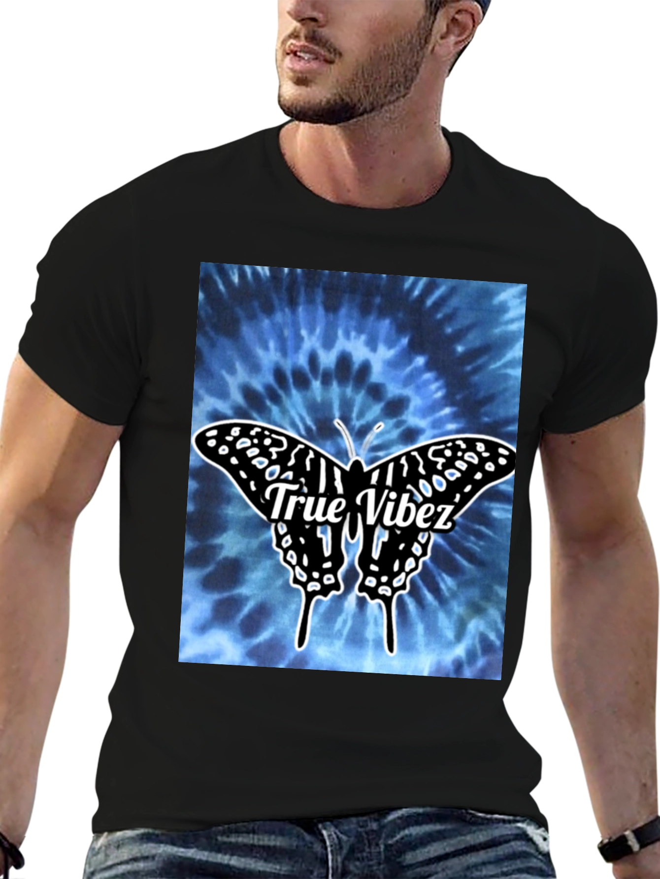 True Vibez Butterfly Tie-Dye Graphic Tee