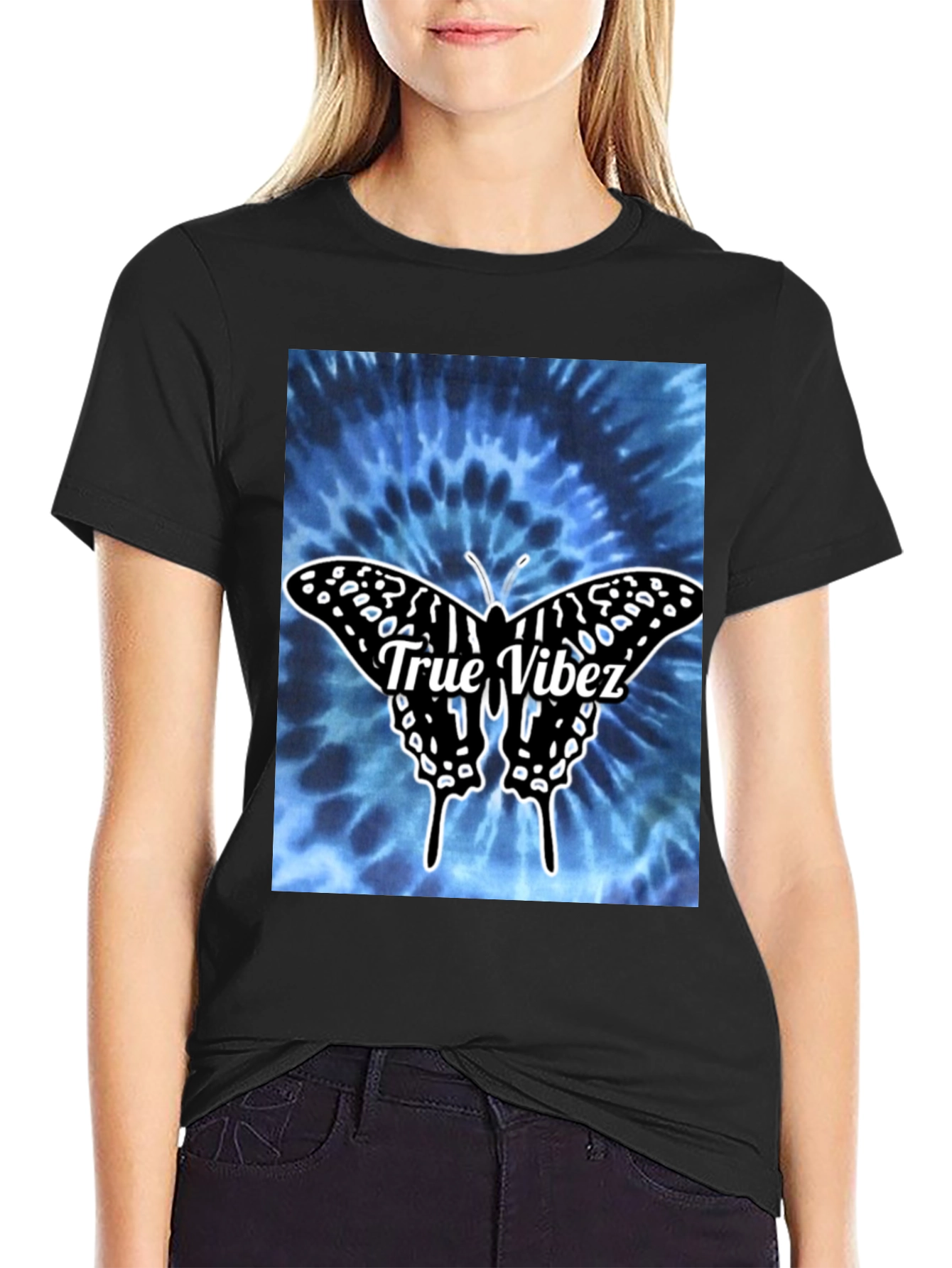 True Vibez Butterfly Tie-Dye Graphic Tee