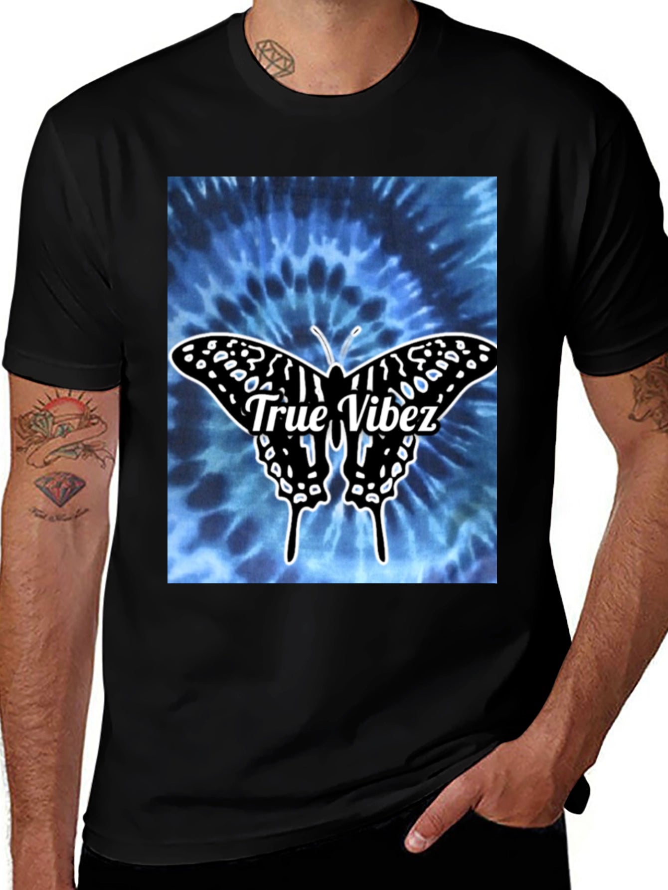 True Vibez Butterfly Tie-Dye Graphic Tee