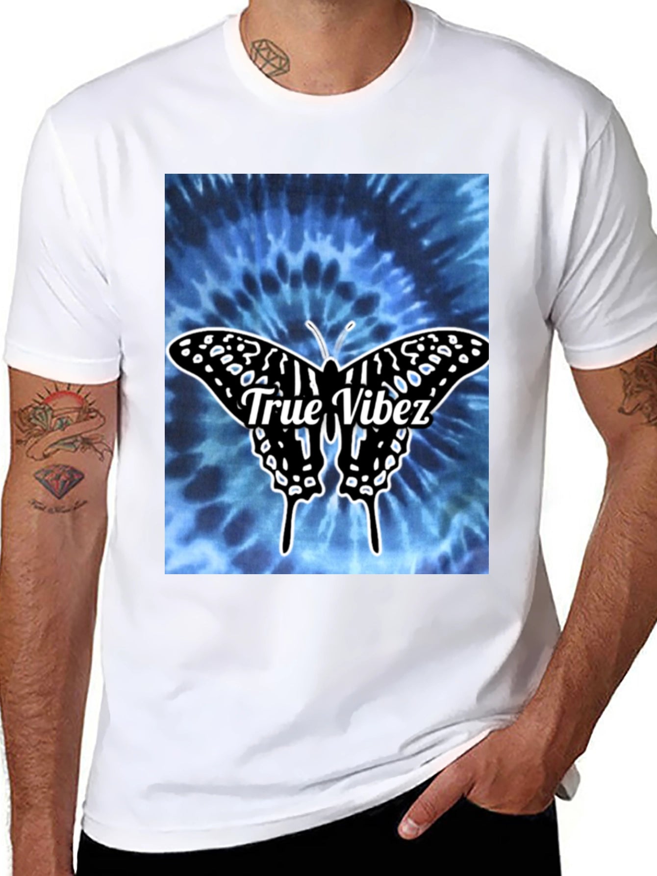 True Vibez Butterfly Tie-Dye Graphic Tee