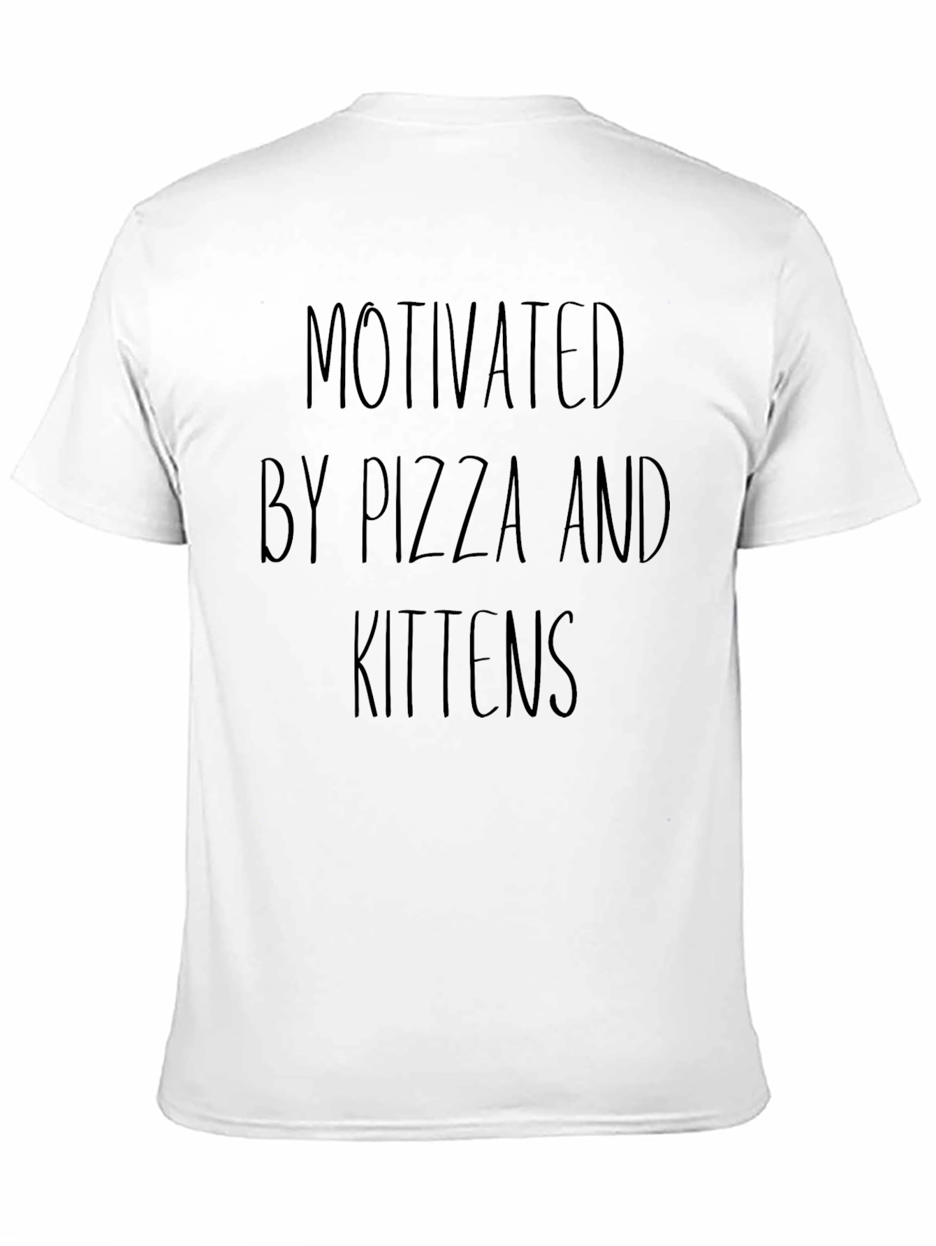 Motivated By Pizza & Kittens T-Shirt - Black