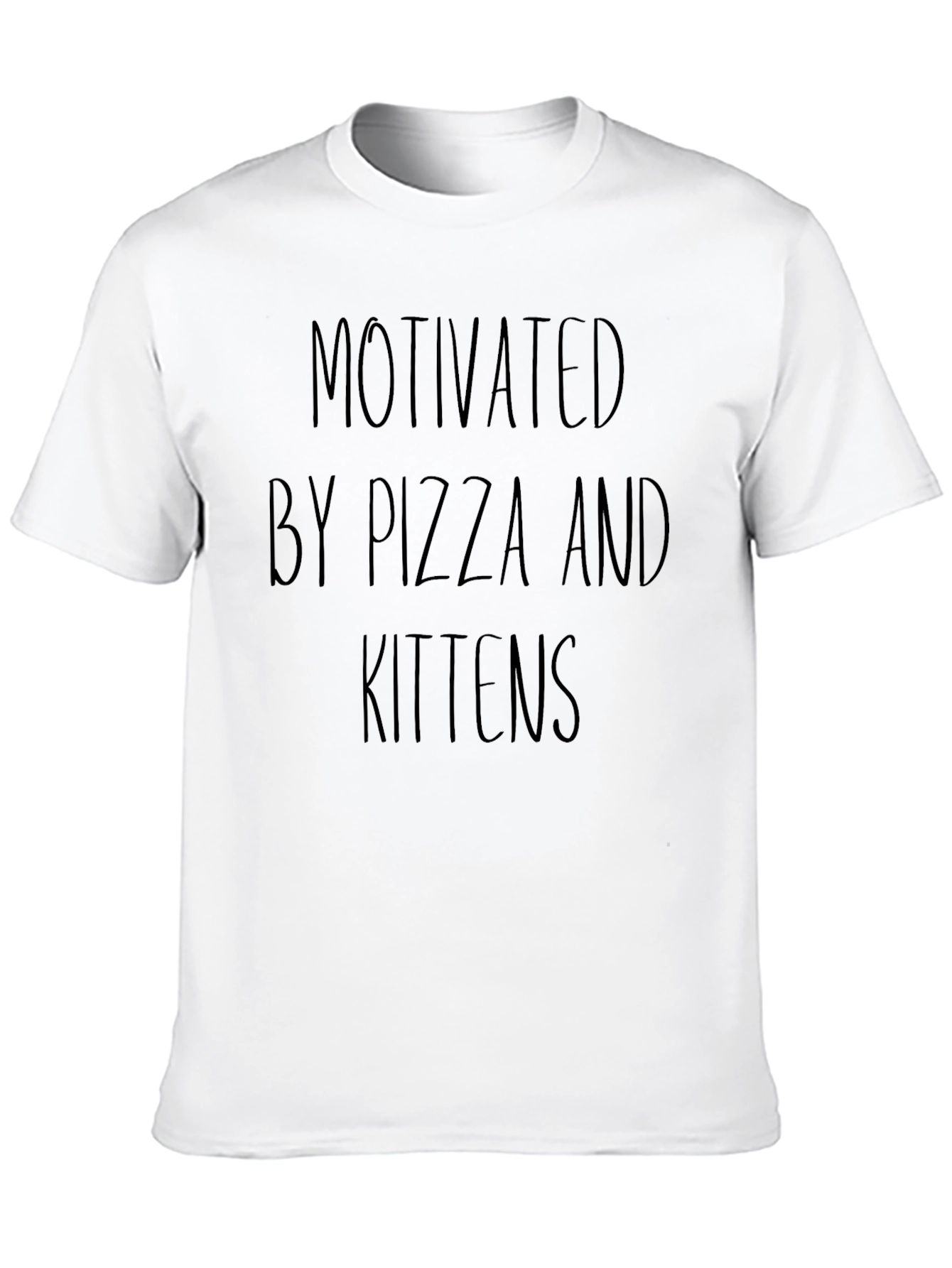 Motivated By Pizza & Kittens T-Shirt - Black
