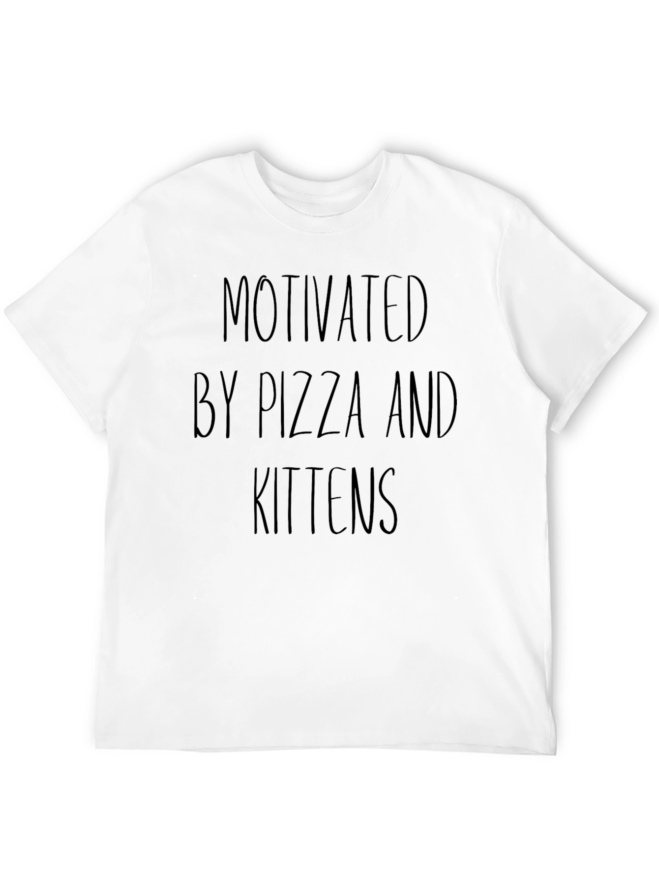 Motivated By Pizza & Kittens T-Shirt - Black