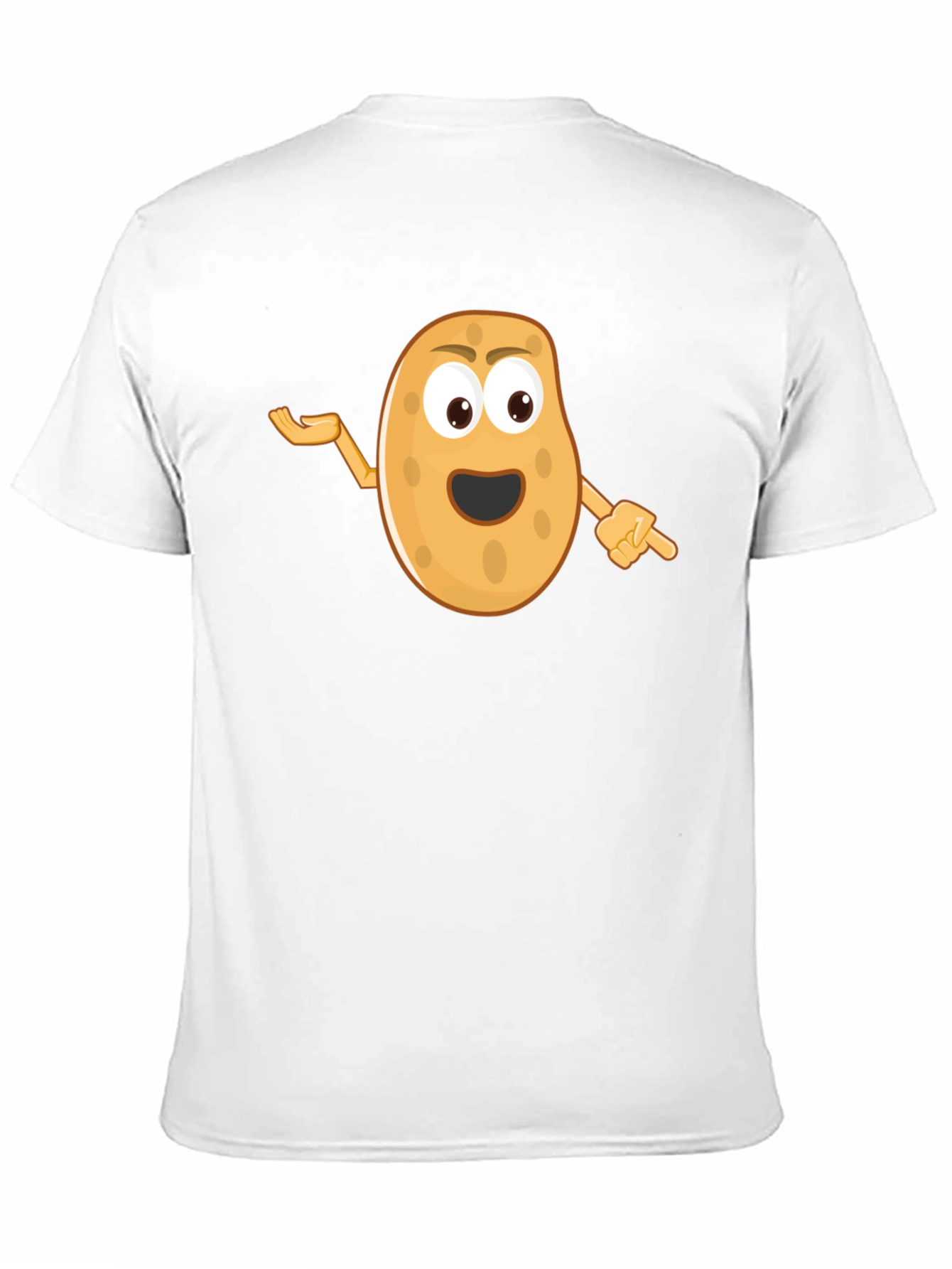 Funny Potato Cartoon Black T-Shirt