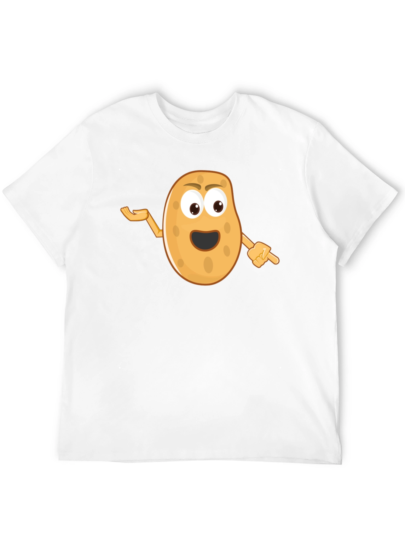 Funny Potato Cartoon Black T-Shirt
